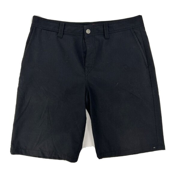 Quiksilver Board Shorts Men's‎ 32 Black Amphibians Dry Dock Flat Front 10" Beach - Picture 1 of 11